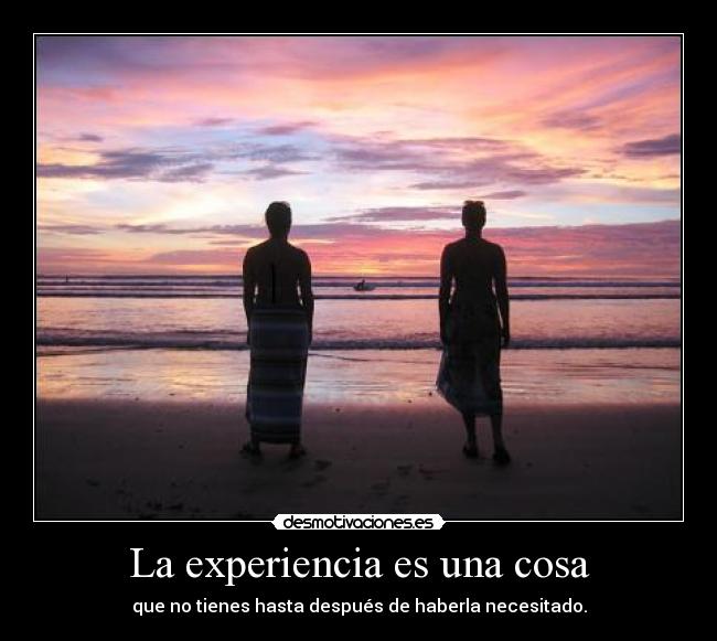 La experiencia es una cosa - 