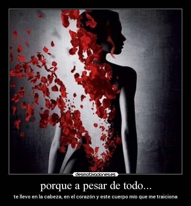 porque a pesar de todo... - te llevo en la cabeza, en el corazón y este cuerpo mío que me traiciona