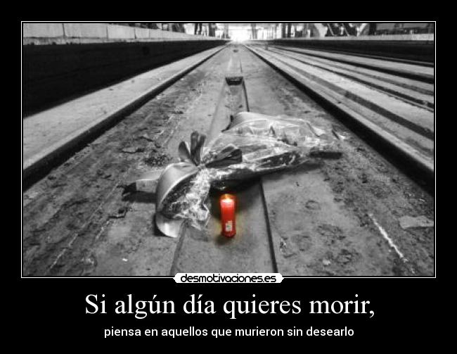 Si algún día quieres morir, - 