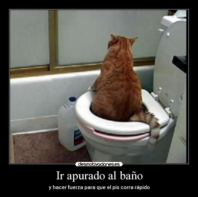 Ir apurado al baño - y hacer fuerza para que el pis corra rápido