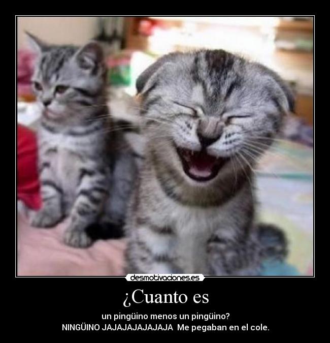 ¿Cuanto es - un pingüino menos un pingüino?
NINGÜINO JAJAJAJAJAJAJA Me pegaban en el cole.
