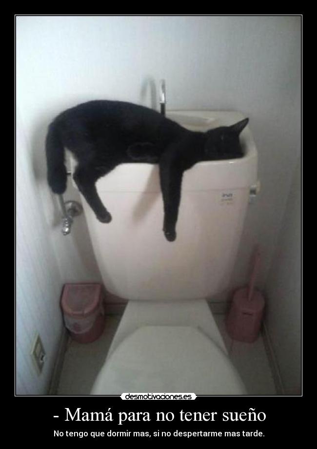 - Mamá para no tener sueño - No tengo que dormir mas, si no despertarme mas tarde.