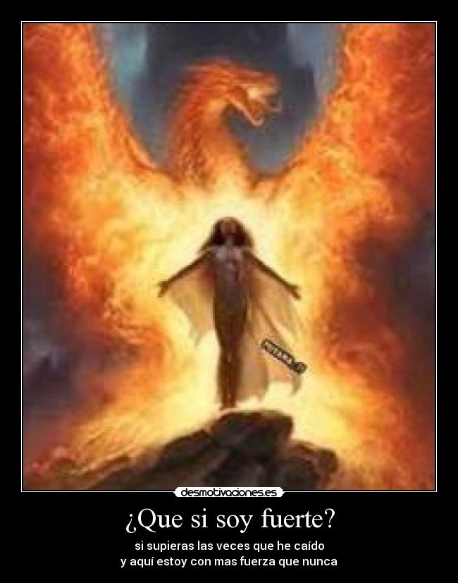 ¿Que si soy fuerte? - si supieras las veces que he caído
y aquí estoy con mas fuerza que nunca