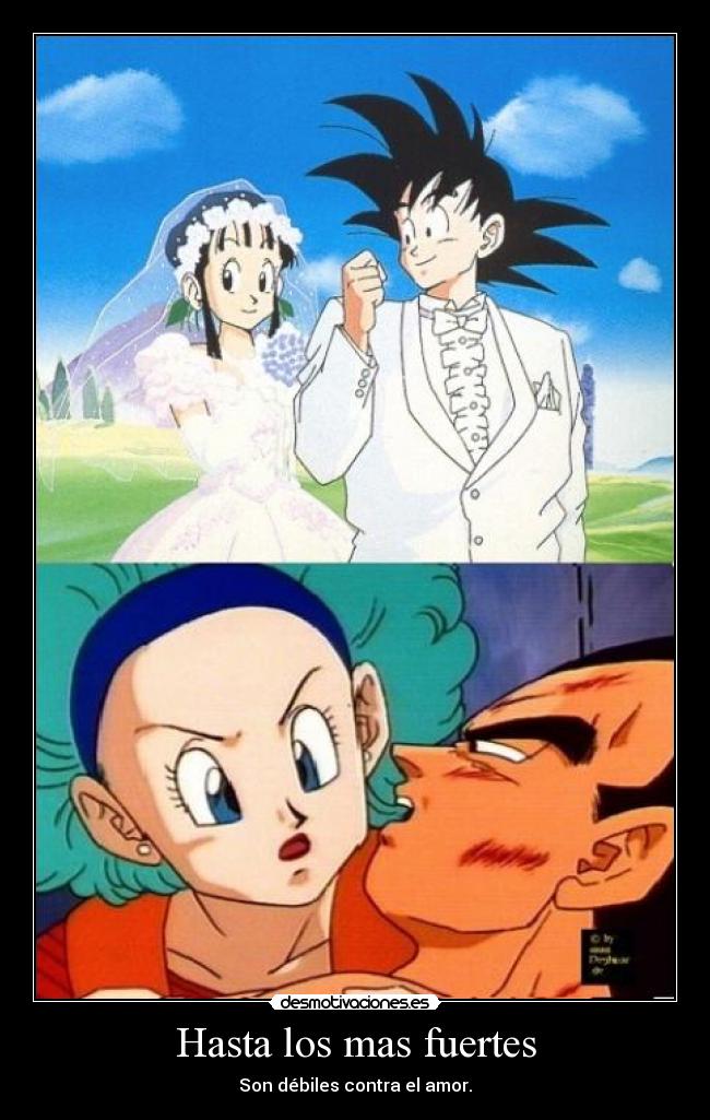 carteles goku milk vegeta bulma desmotivaciones