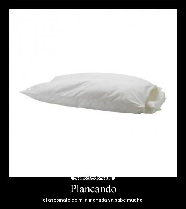 Planeando - el asesinato de mi almohada ya sabe mucho.