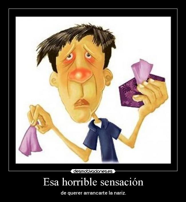 Esa horrible sensación - de querer arrancarte la nariz.