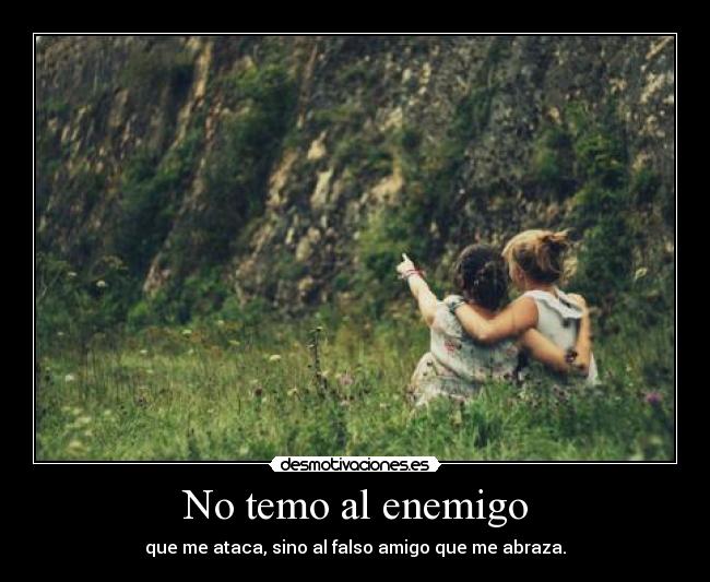 No temo al enemigo - que me ataca, sino al falso amigo que me abraza.