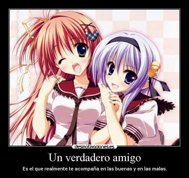 Un verdadero amigo - Es el que realmente te acompaña en las buenas y en las malas.