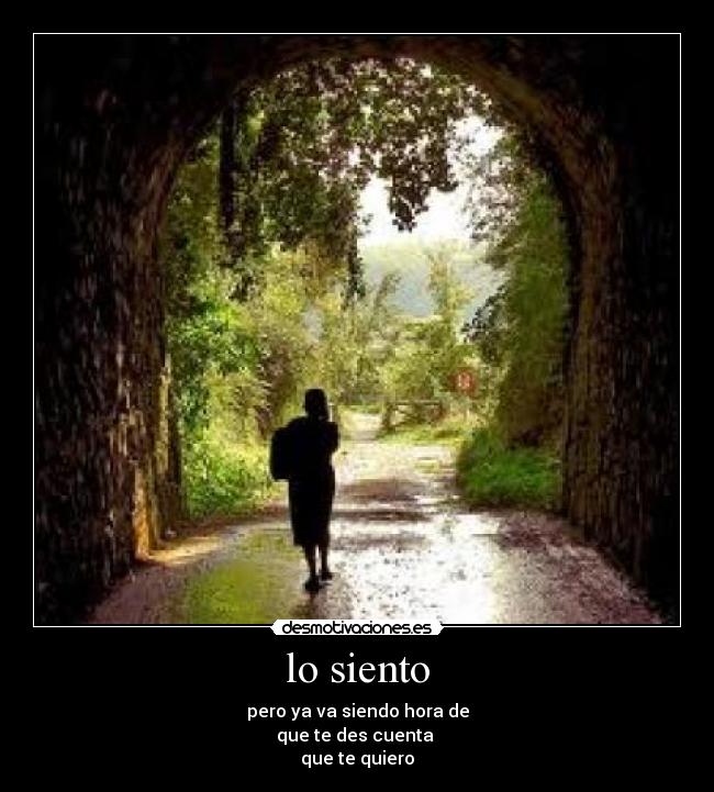 lo siento - pero ya va siendo hora de
que te des cuenta
que te quiero