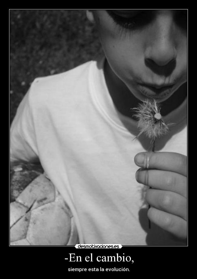 -En el cambio, - siempre esta la evolución.