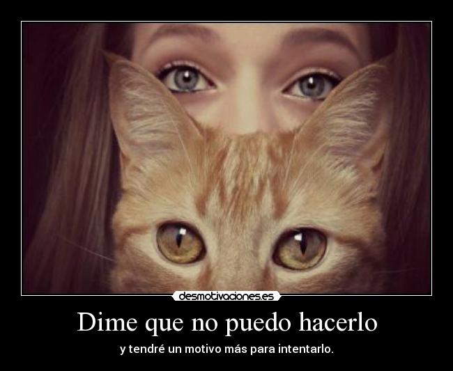 Dime que no puedo hacerlo - y tendré un motivo más para intentarlo.