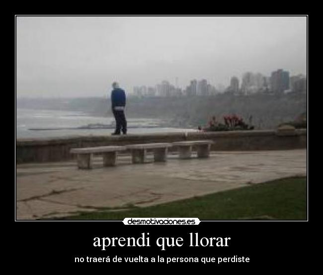 aprendi que llorar - no traerá de vuelta a la persona que perdiste