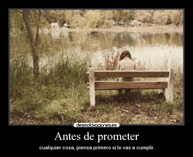 Antes de prometer -
