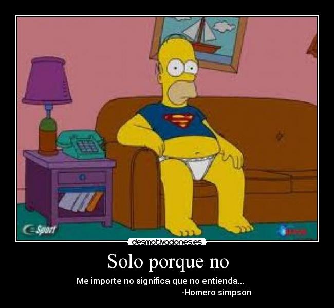 Solo porque no - Me importe no significa que no entienda...       
                                                -Homero simpson