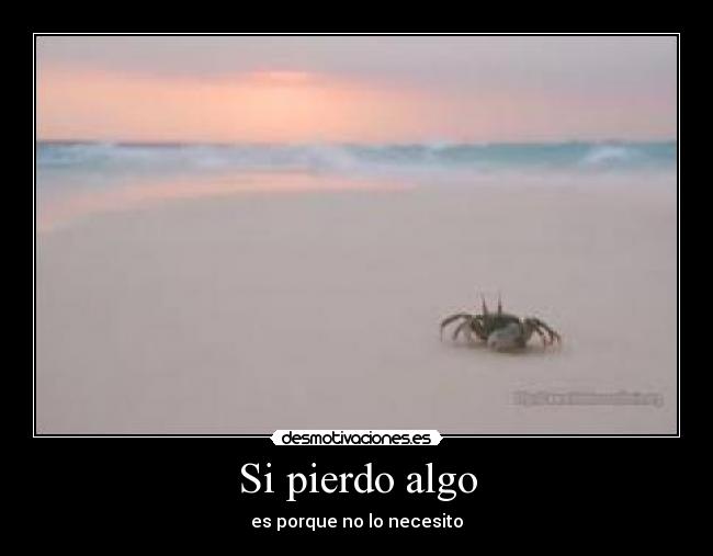 Si pierdo algo - es porque no lo necesito