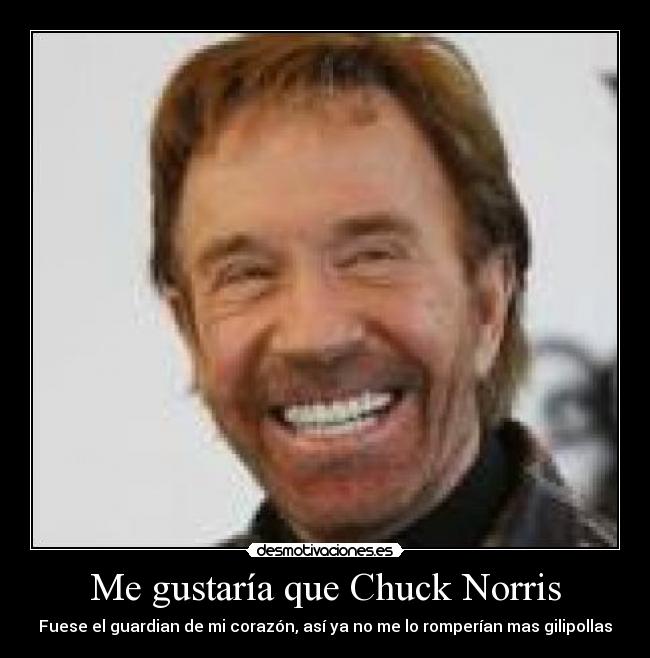 Me gustaría que Chuck Norris - Fuese el guardian de mi corazón, así ya no me lo romperían mas gilipollas