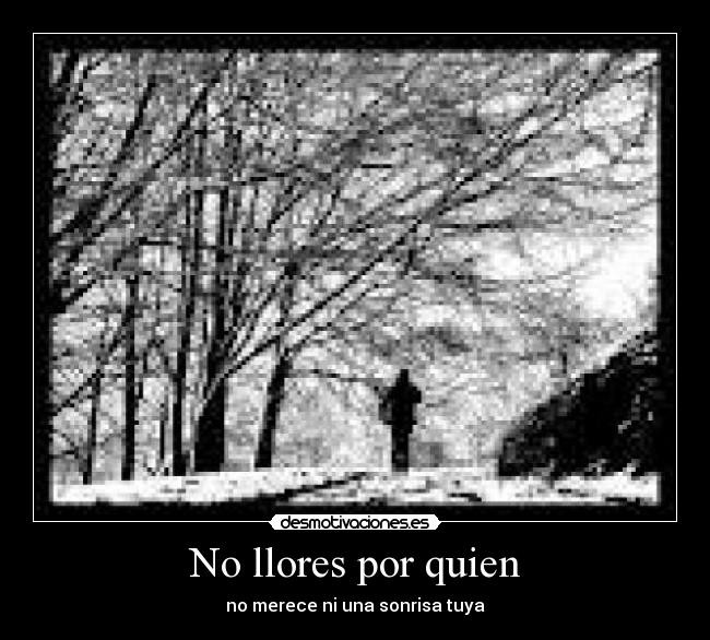 No llores por quien - no merece ni una sonrisa tuya