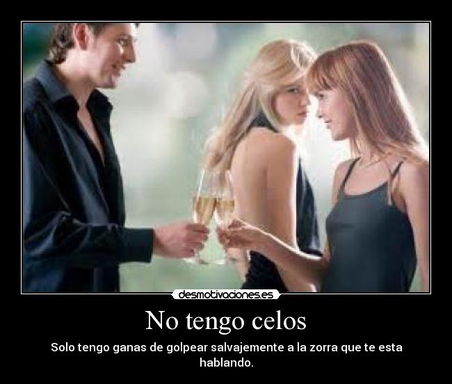 No tengo celos - Solo tengo ganas de golpear salvajemente a la zorra que te esta hablando.
