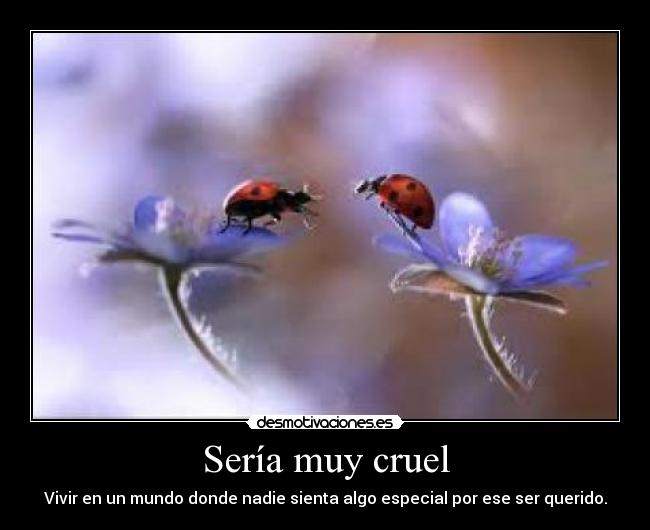 Sería muy cruel - Vivir en un mundo donde nadie sienta algo especial por ese ser querido.