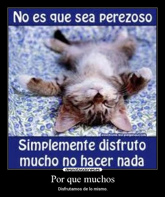 Por que muchos - Disfrutamos de lo mismo.