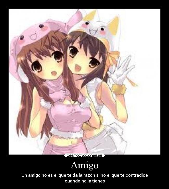 Amigo - Un amigo no es el que te da la razón si no el que te contradice cuando no la tienes