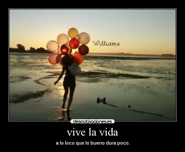 vive la vida - a lo loco que lo bueno dura poco.