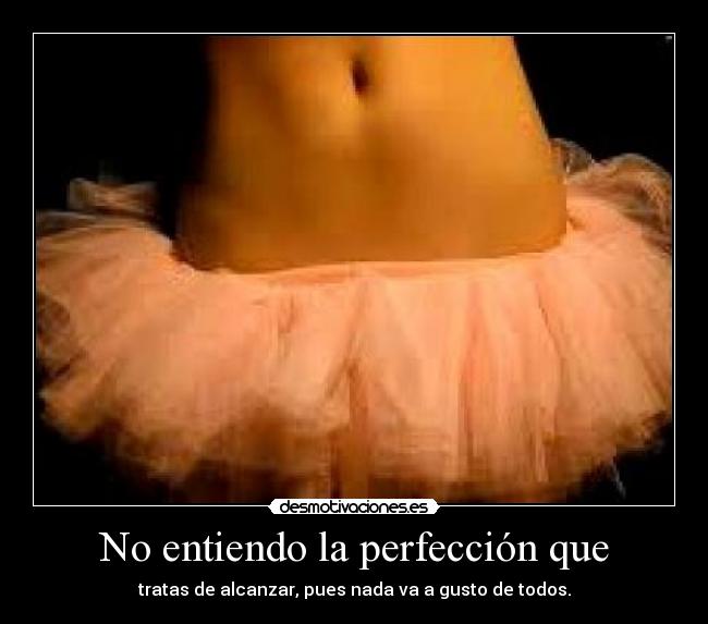 No entiendo la perfección que -