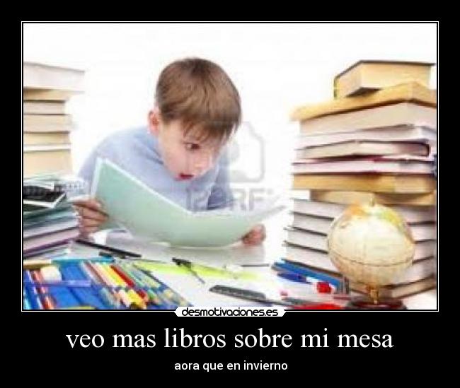 veo mas libros sobre mi mesa - aora que en invierno