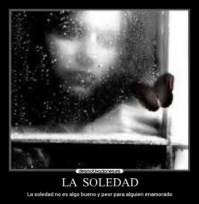 LA SOLEDAD - La soledad no es algo bueno y peor para alguien enamorado