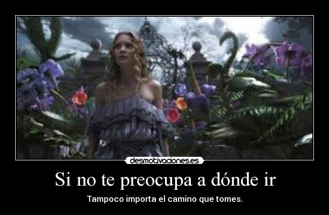 Si no te preocupa a dónde ir - Tampoco importa el camino que tomes.