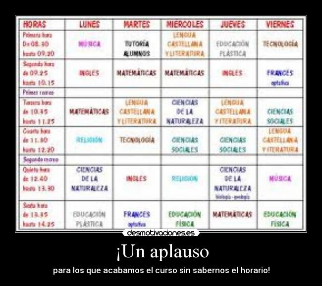 carteles horario desmotivaciones