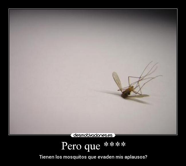 Pero que **** - Tienen los mosquitos que evaden mis aplausos?