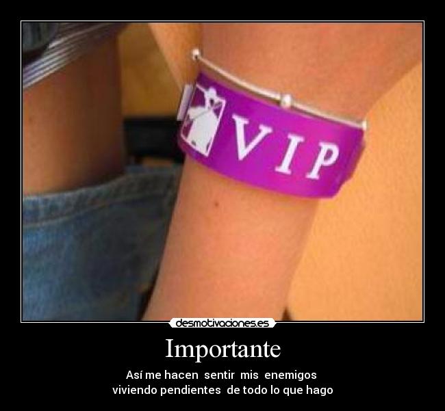 Importante - Así me hacen  sentir  mis  enemigos 
viviendo pendientes  de todo lo que hago