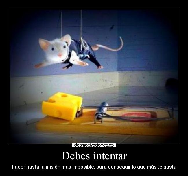 Debes intentar - hacer hasta la misión mas imposible, para conseguir lo que más te gusta