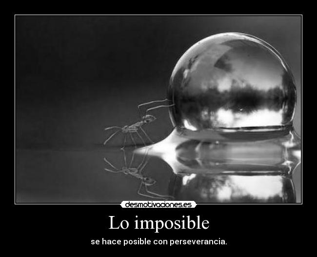 Lo imposible - se hace posible con perseverancia.