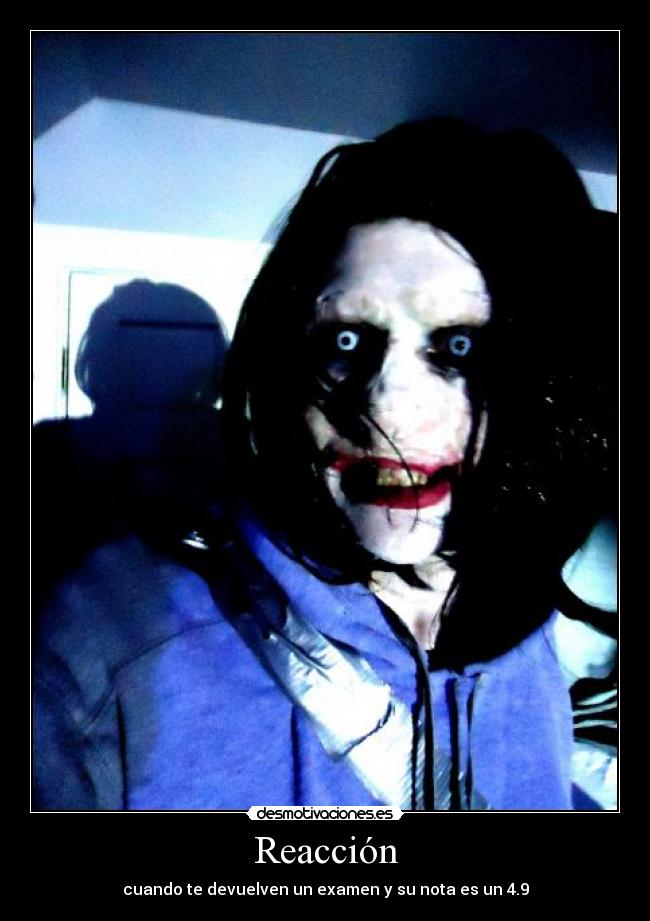 Reacción - cuando te devuelven un examen y su nota es un 4.9