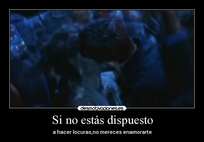 Si no estás dispuesto - a hacer locuras,no mereces enamorarte