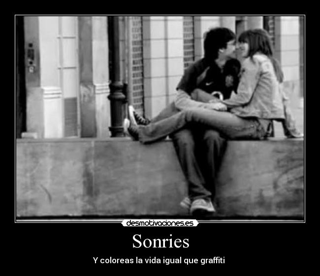 carteles graffiti sonries coloreas vida desmotivaciones