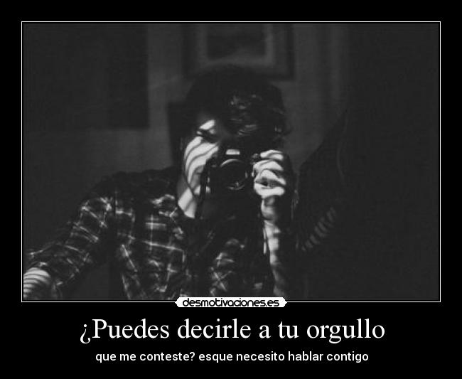 ¿Puedes decirle a tu orgullo - que me conteste? esque necesito hablar contigo