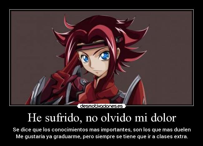 He sufrido, no olvido mi dolor - 