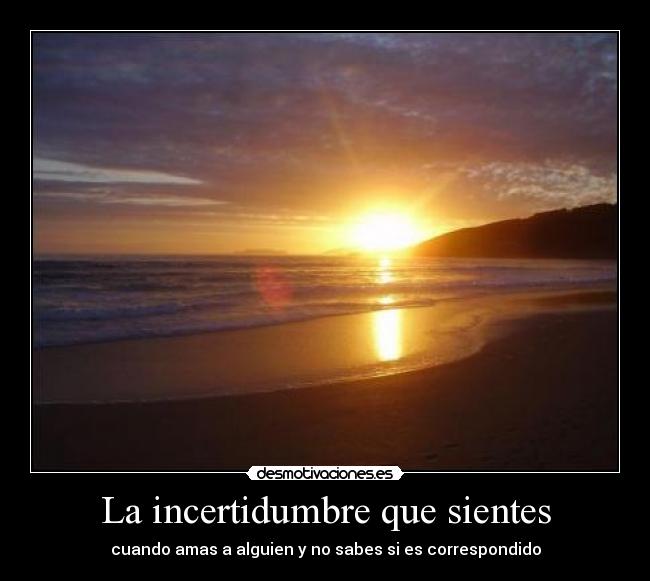 La incertidumbre que sientes - 