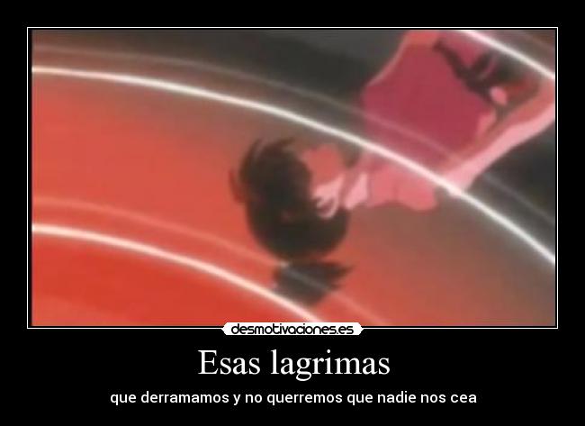 Esas lagrimas - que derramamos y no querremos que nadie nos cea