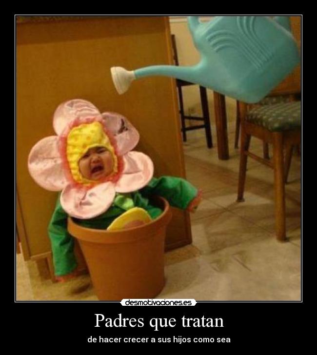 Padres que tratan - de hacer crecer a sus hijos como sea