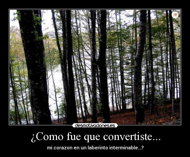 ¿Como fue que convertiste... - mi corazon en un laberinto interminable...?