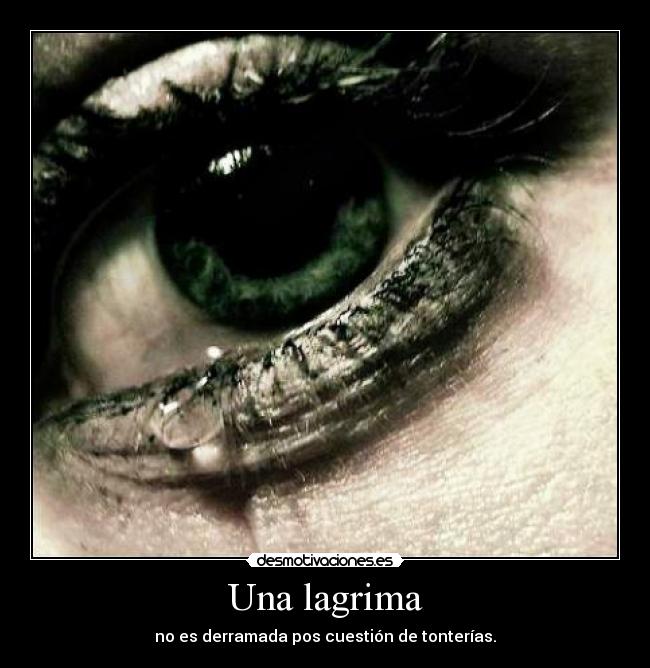 Una lagrima - no es derramada pos cuestión de tonterías.