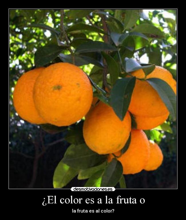 ¿El color es a la fruta o -