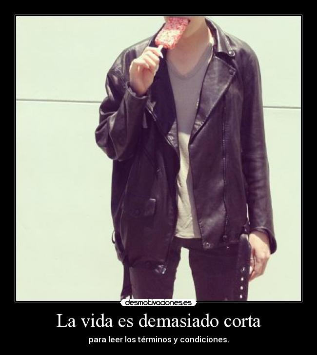 La vida es demasiado corta - para leer los términos y condiciones.