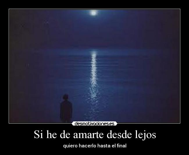 Si he de amarte desde lejos - quiero hacerlo hasta el final