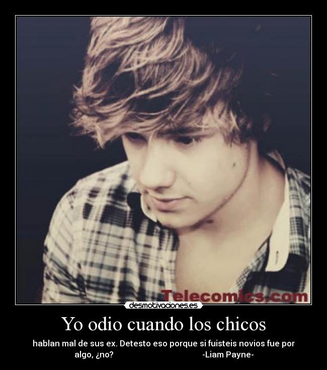 Yo odio cuando los chicos - hablan mal de sus ex. Detesto eso porque si fuisteis novios fue por
algo, ¿no?                                            -Liam Payne-