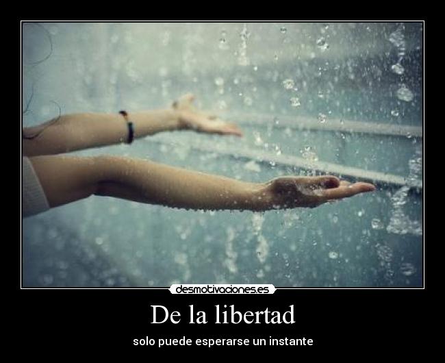De la libertad - solo puede esperarse un instante